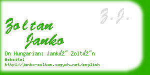 zoltan janko business card